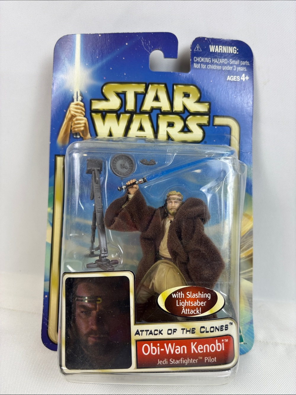 Star Wars Obi-Wan Kenobi Jedi Starfighter Pilot with Slashing Lightsaber Attack